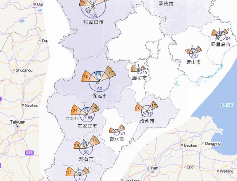 2014年河北省分灾种灾害频次分布在线地图