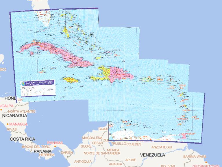 古巴、巴哈马、加勒比海诸岛国在线地图