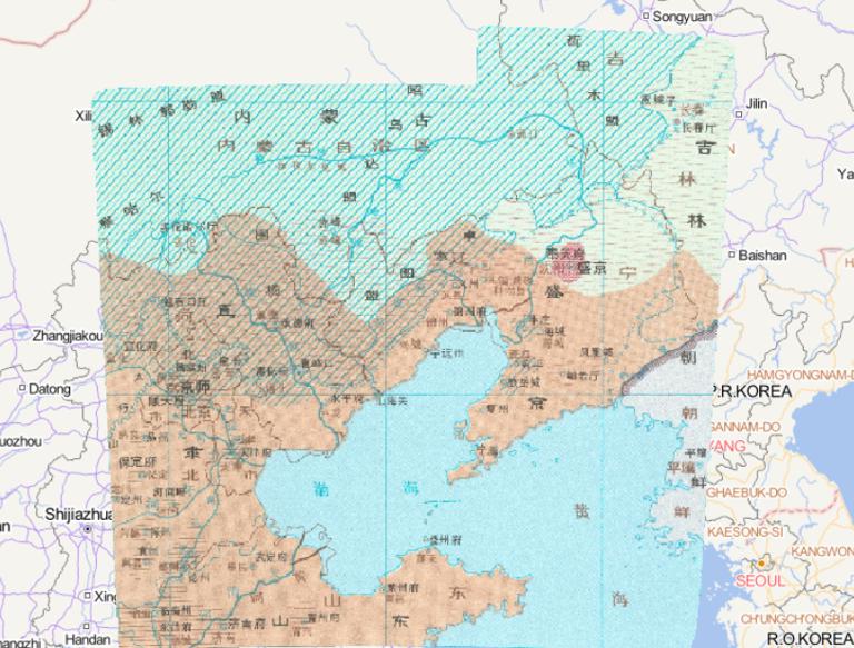 中国1661-1820年清代前期民族分布盛京、吉林西南部、直隶中北部的在线历史地图