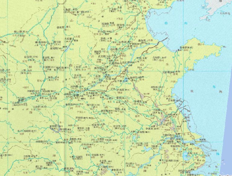 中国隋朝大运河和黄河长江中下游地区在线历史地图