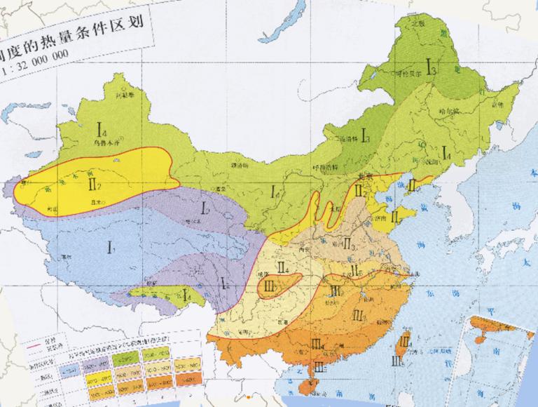 中国种植制度的热量条件区划在线地图