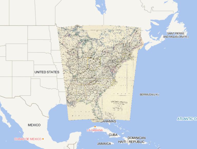 1869年美国东部在线地图