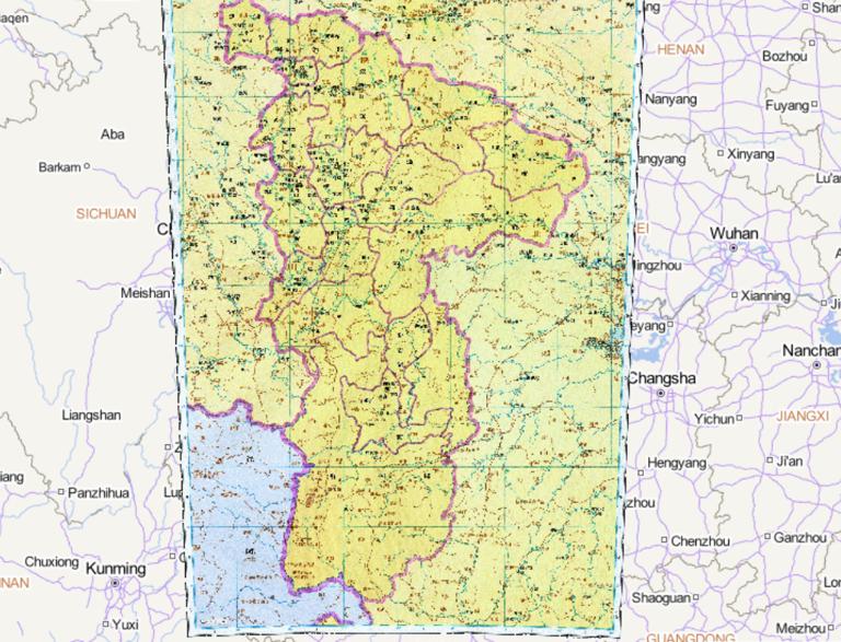 中国隋朝时期巴汉诸郡历史地图