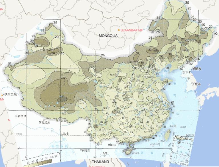 1961-2015年中国10分钟最大风速在线地图