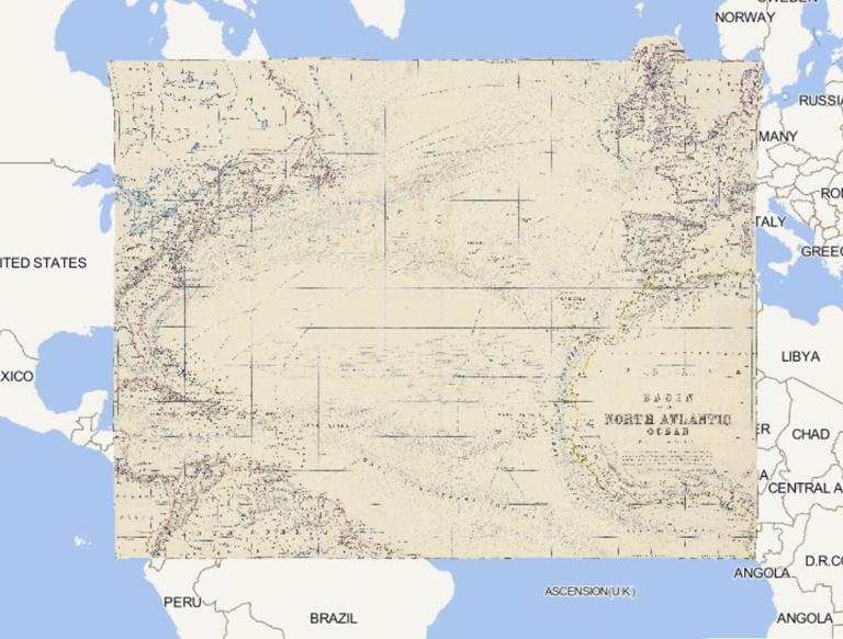 1869年北大西洋的盆地在线地图