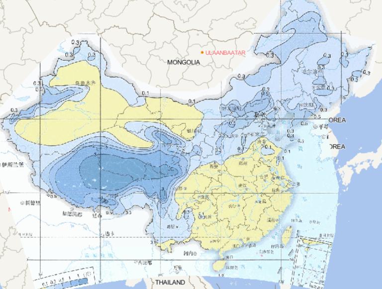 1981-2010年中国平均秋季冰雹日数在线地图