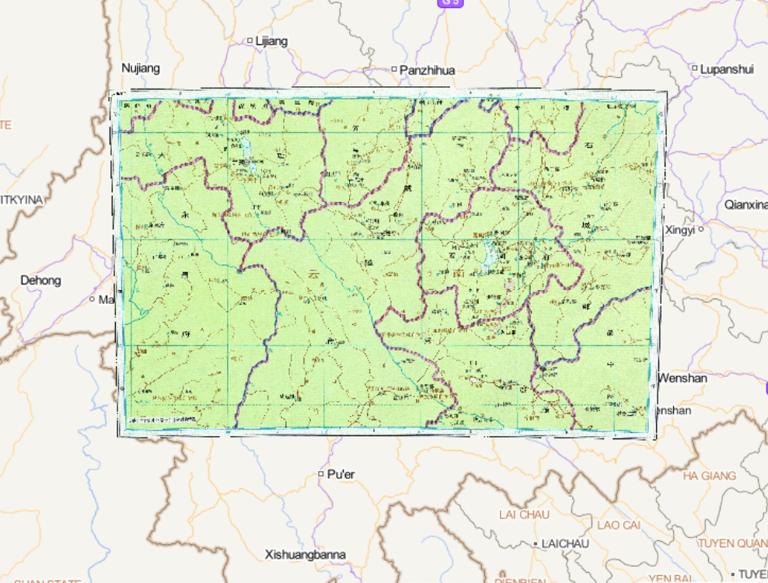 中国南宋、金时期大理中部历史地图