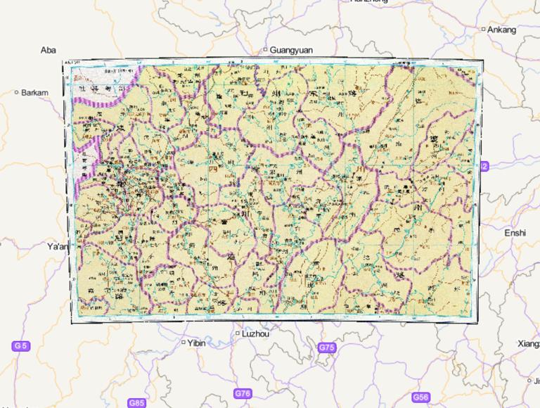 中国南宋时期成都府附近历史地图