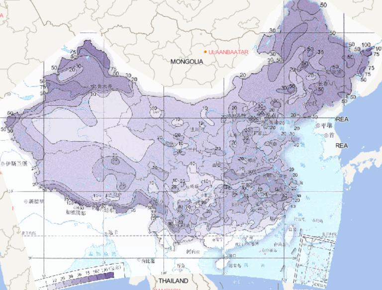 1961-2015年中国最大积雪深度在线地图