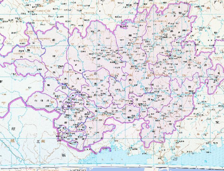中国明朝时期广西历史地图
