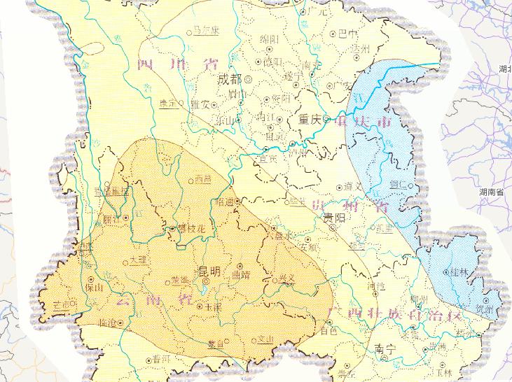 2010年4月中国西南旱灾水文气象干旱过程在线地图