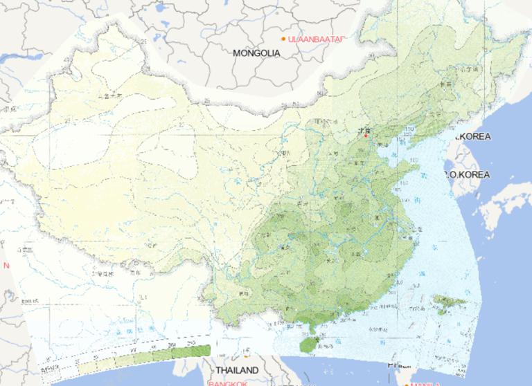 中国日降水量极端阈值分布在线地图