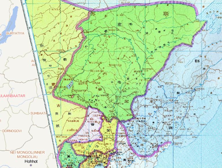 中国隋朝时期辽西诸郡、室韦靺鞨等部历史地图