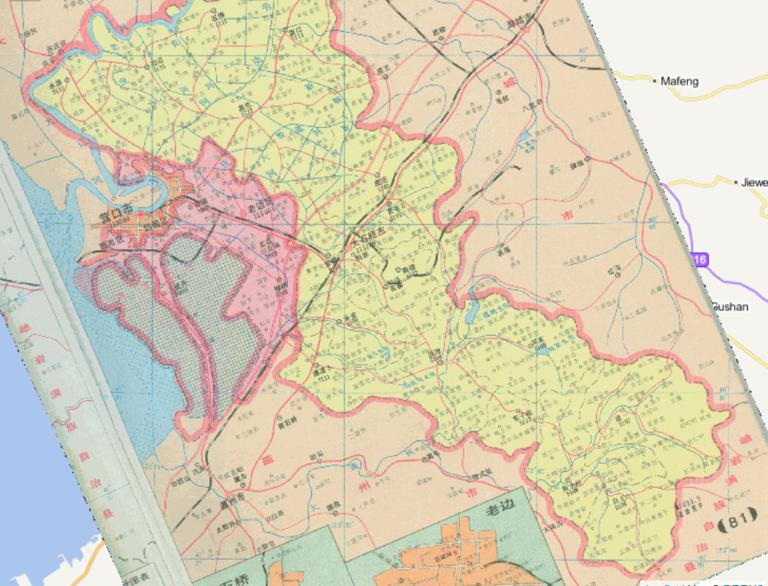 辽宁省营口市老边区大石桥市1995年地图
