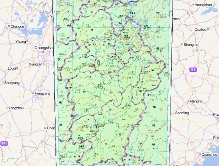 中国北宋、辽时期北宋江南西路历史地图