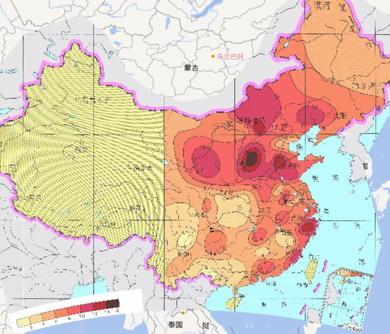 中国近500年旱涝灾害大旱级频率在线地图