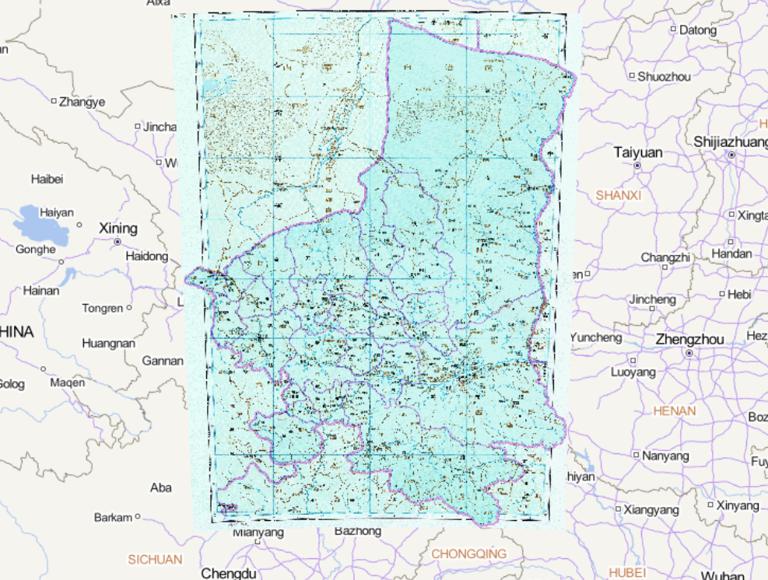 中国元朝时期陕西行省历史地图
