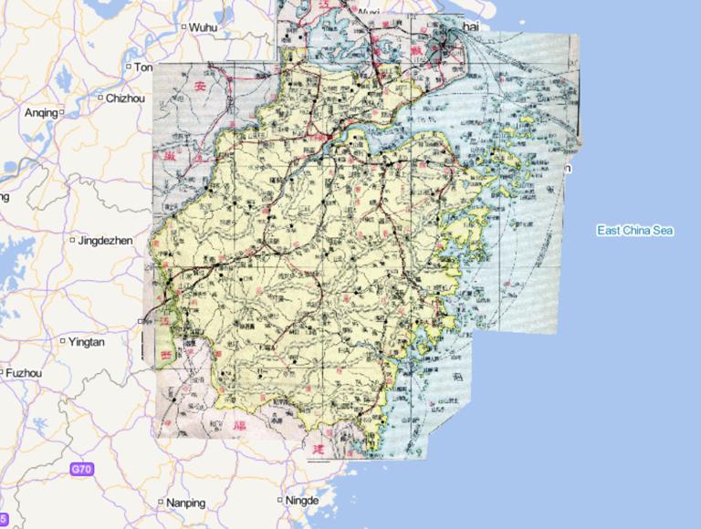 1933年中国民国时期浙江省在线地图