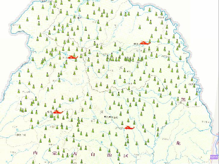 2010年中国大兴安岭森林火灾防火设施分布在线地图