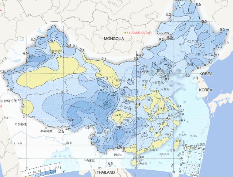 1981-2010年中国平均春季冰雹日数在线地图