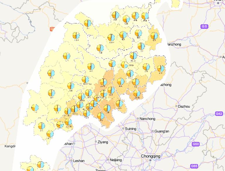 中国汶川灾情人口结构在线地图