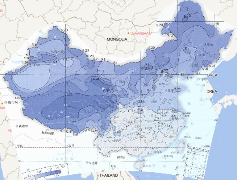 1981-2010年中国平均终霜冻出现日期在线地图