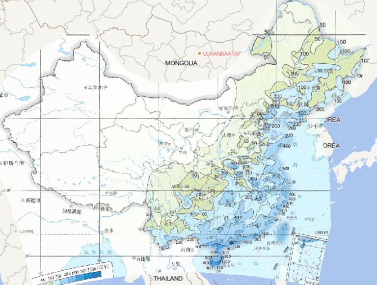 1961-2015年中国台风最大过程降水量在线地图