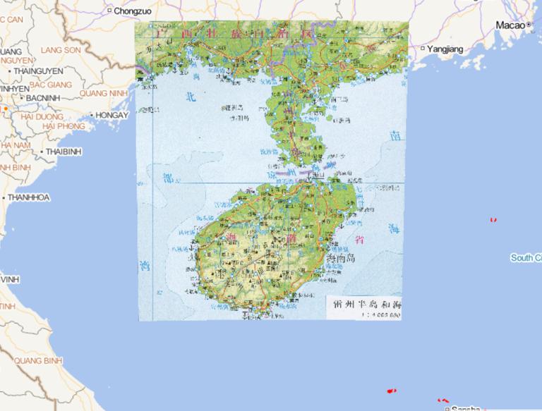 中国雷州半岛和海南岛在线地图