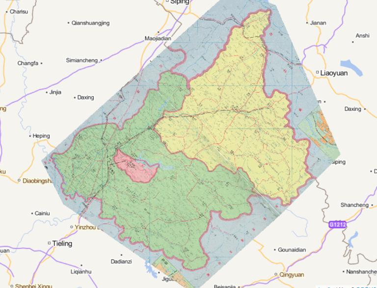 辽宁省铁岭市清河区开原市西丰县1995年地图