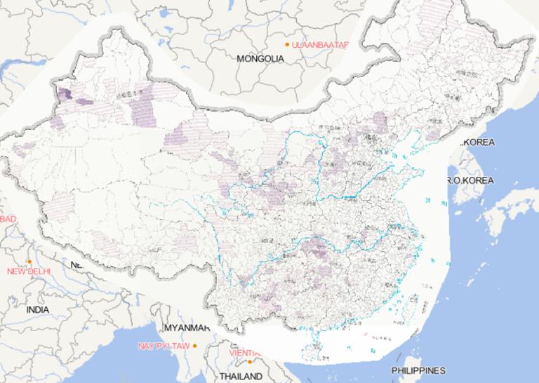 2014年中国低温冷冻和雪灾分布在线地图