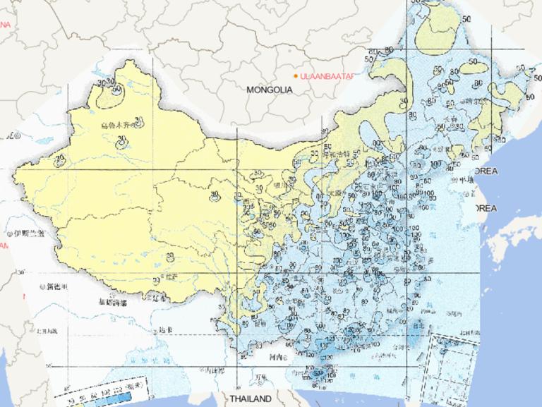 1961-2015年中国最大1小时降水量在线地图