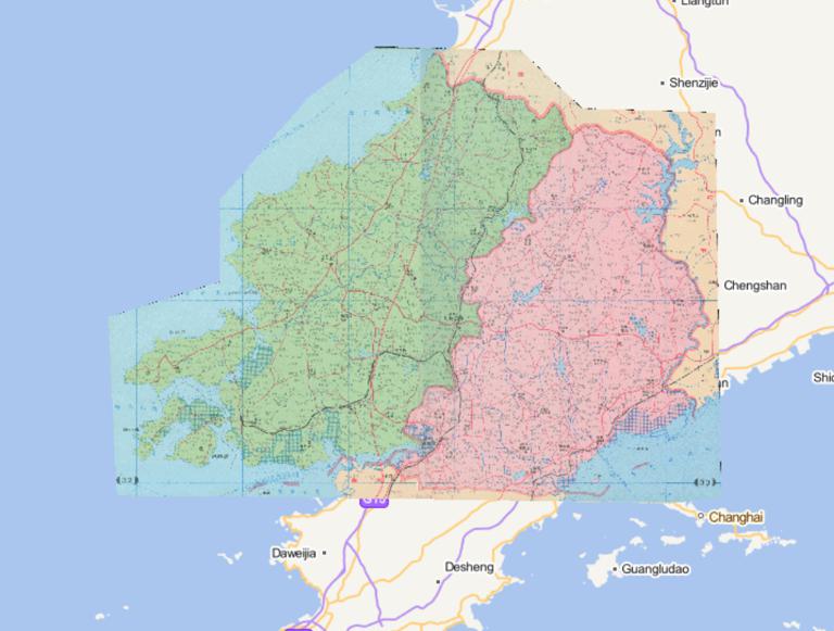 中国辽宁省大连市瓦房店市、普兰店市1995年行政区划在线地图