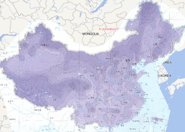中国日降温极值分布在线地图