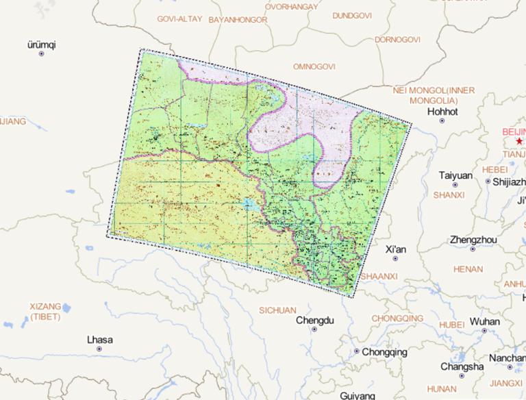 中国唐朝时期陇右道东部历史地图