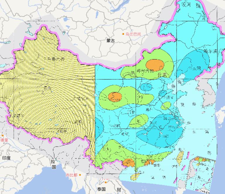 中国近500年旱涝灾害全国多雨偏涝型在线地图