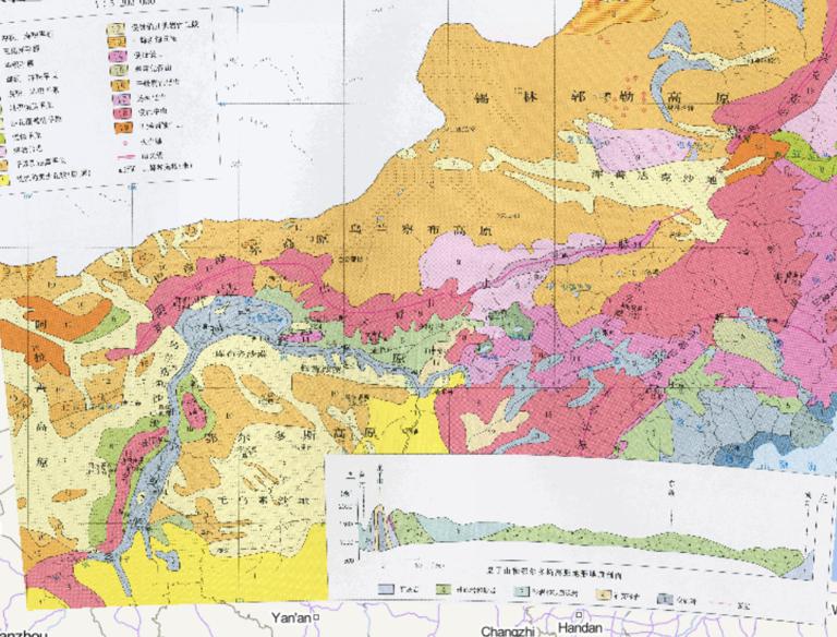 中国内蒙古地区中部和西部地貌类型在线地图