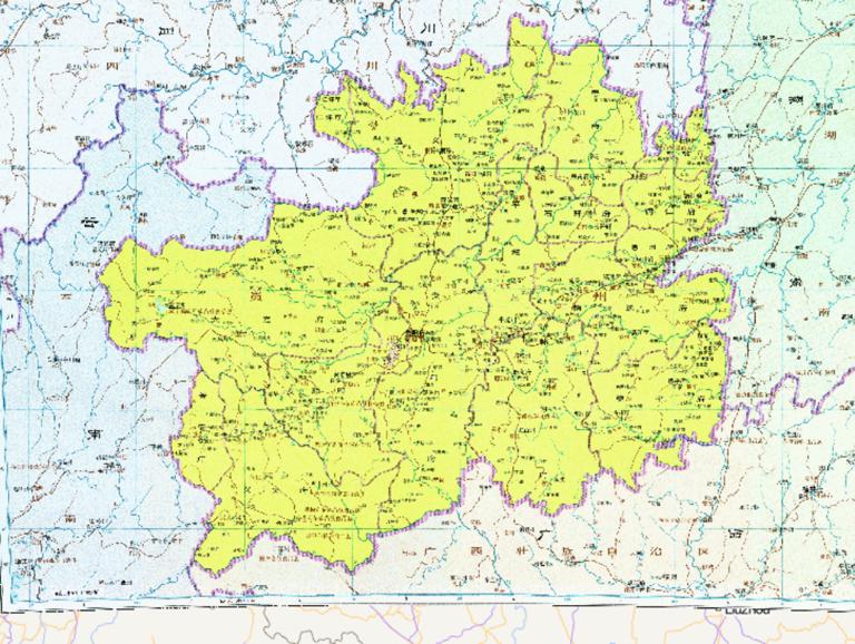 中国清朝时期贵州历史地图