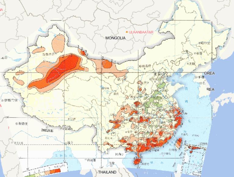 1961-2015年中国年高温日数线性变化趋势在线地图