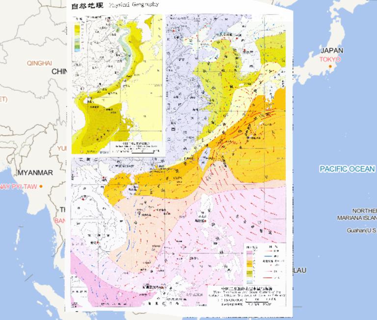 中国二月近海表层水温与海流在线地图