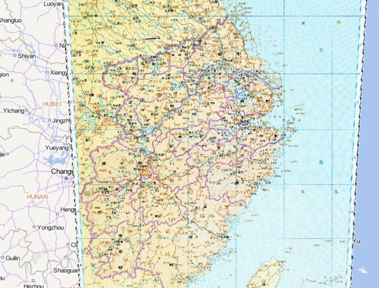 中国隋朝时期淮南江表诸郡历史地图