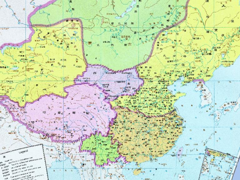 中国金、南宋时期1142年历史地图
