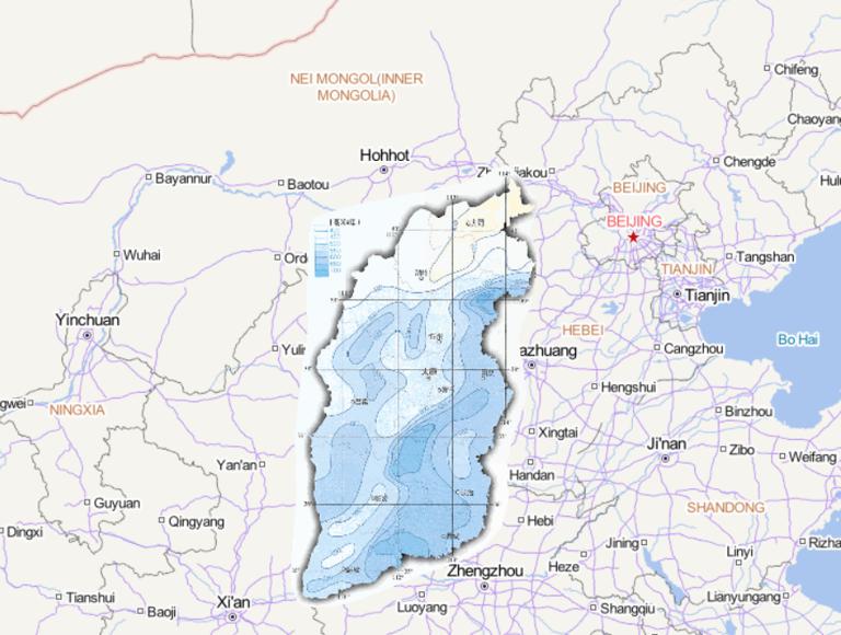 中国山西省年降水量在线地图