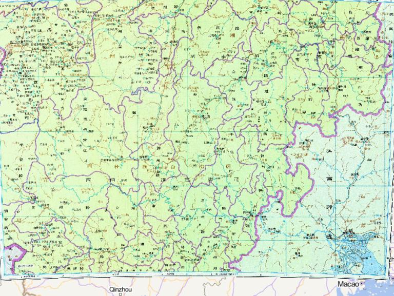 中国元朝时期湖广行省中部历史地图