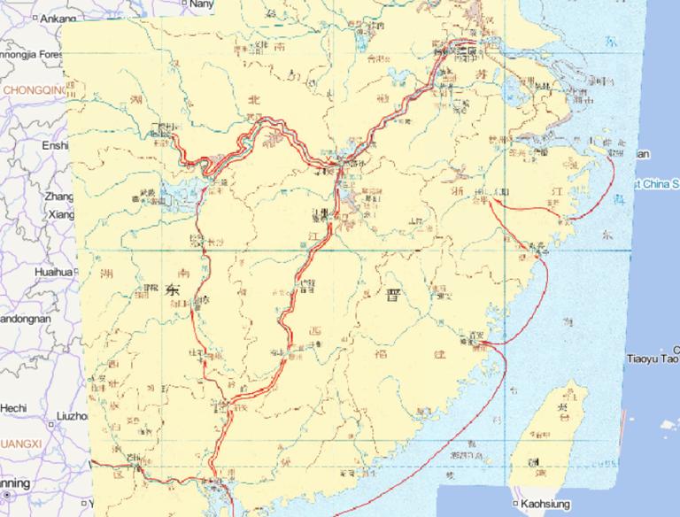 中国东晋末年徐道覆起义（402-411年）的在线历史地图