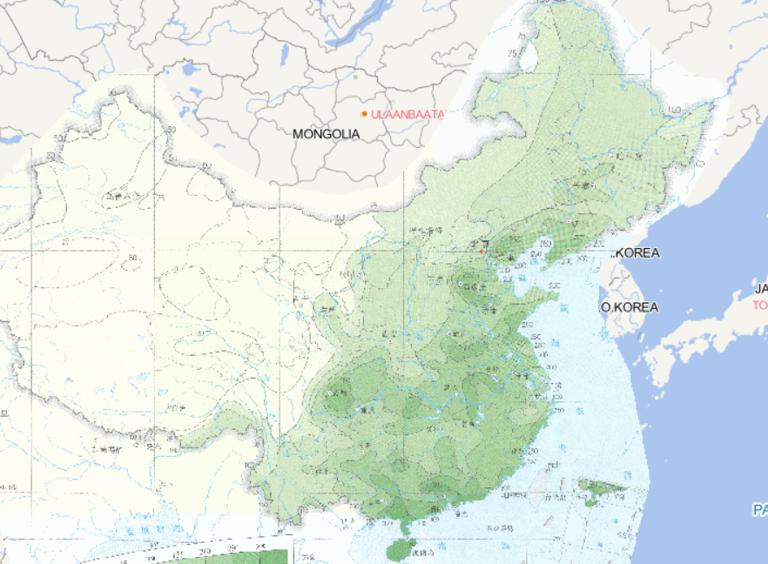 中国日降水量极值分布在线地图