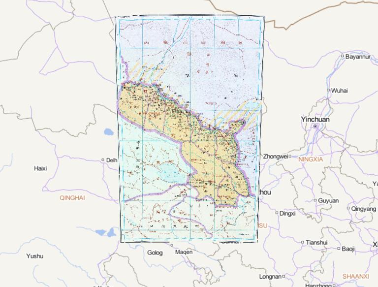 中国明朝时期陕西行都司历史地图