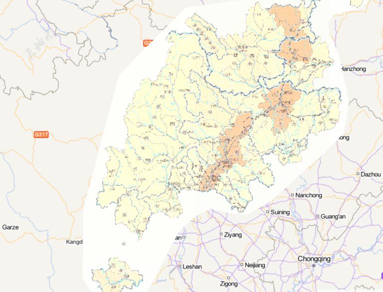 中国汶川灾区地质灾害危险度分布在线地图