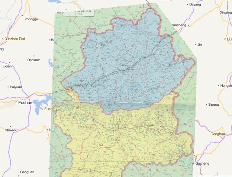 辽宁省抚顺市清原满族自治县新宾满族自治县1995年地图