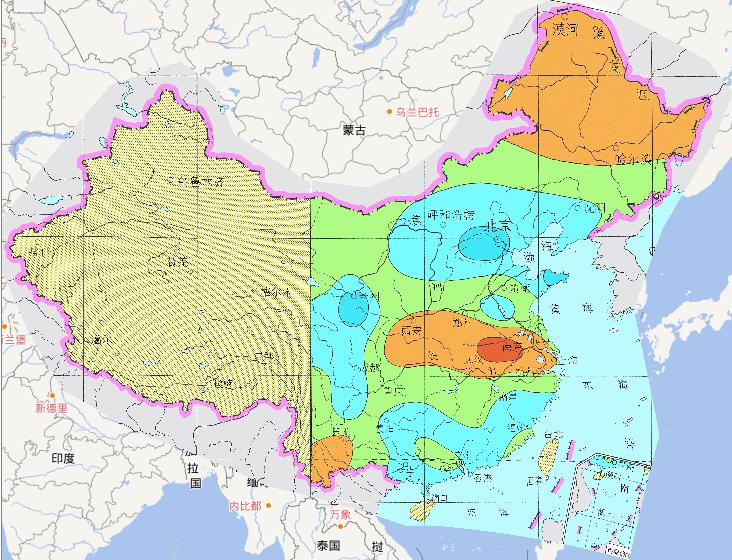 中国近500年旱涝灾害长江流域、华南华北雨涝型在线地图
