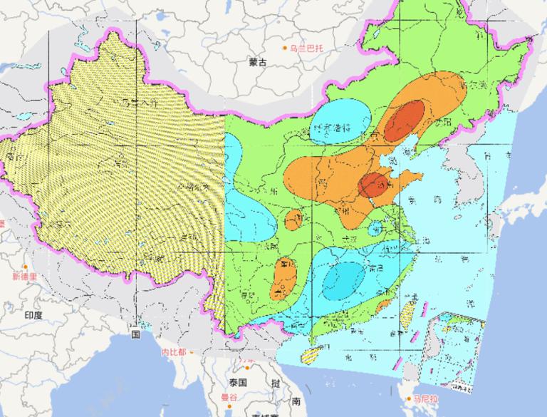 中国近500年旱涝灾害江南雨涝、江北干旱型在线地图